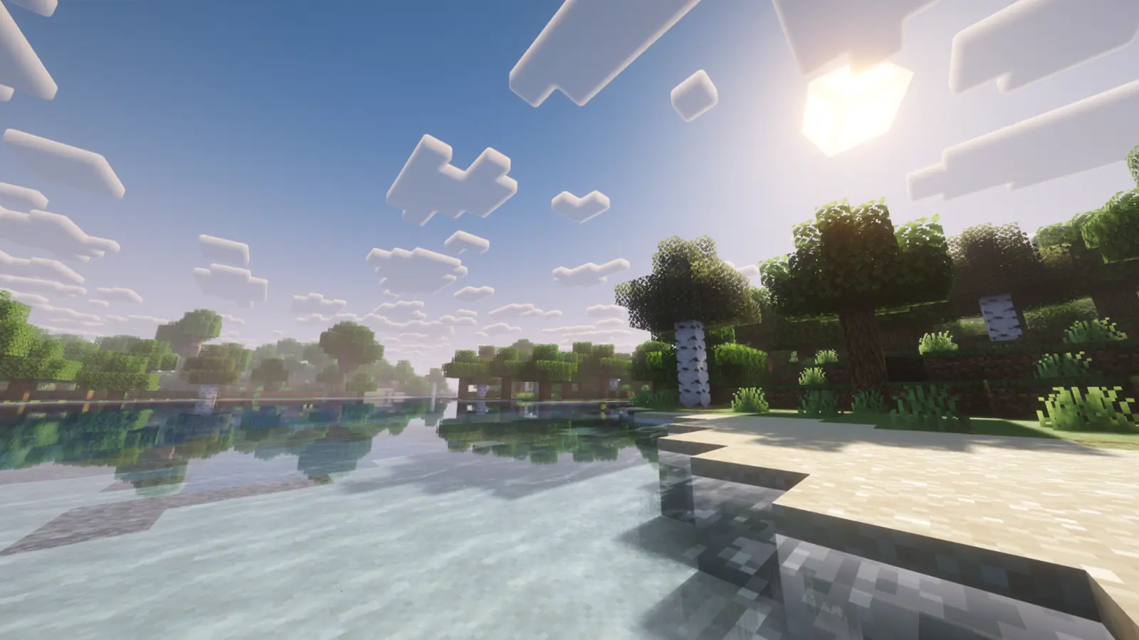 Clear lake and forest in the Resource World